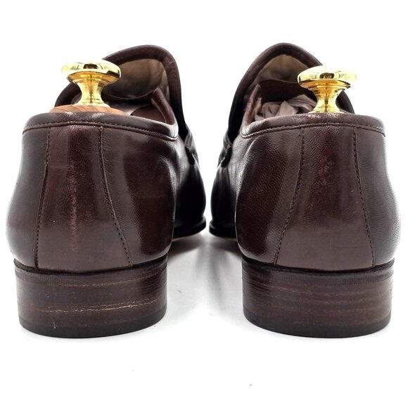 NEW Vintage Bally Ziggi Brown Leather Tassel Loafers Mens 9M Italian Dress Shoes main image 2